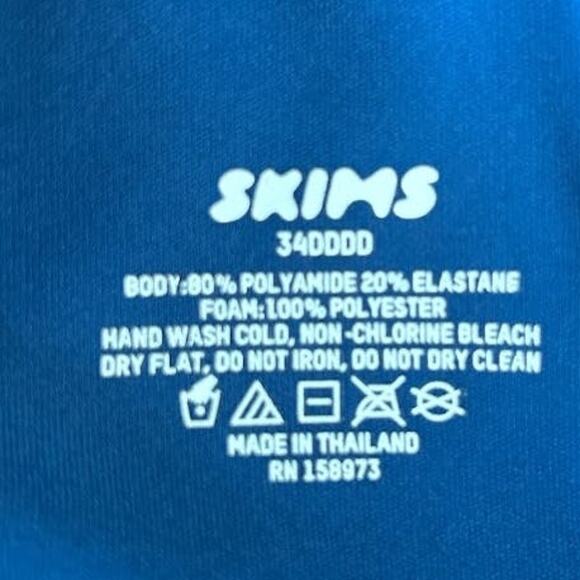 NWOT Skims Lightly Lined Fits Everybody Tee Shirt Bra Royal Blue Size 34DDDD 34G - Picture 3 of 5